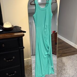 Elegant Sleeveless Teal Maxi Dress